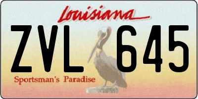 LA license plate ZVL645