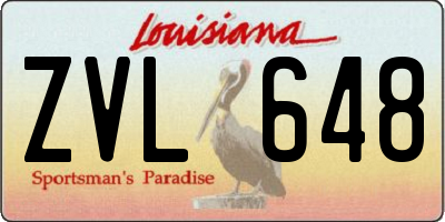 LA license plate ZVL648