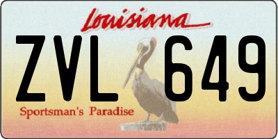 LA license plate ZVL649