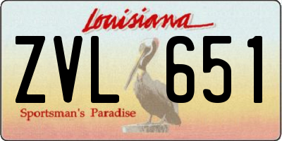 LA license plate ZVL651
