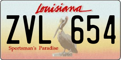 LA license plate ZVL654