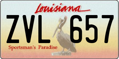 LA license plate ZVL657