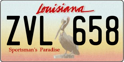LA license plate ZVL658