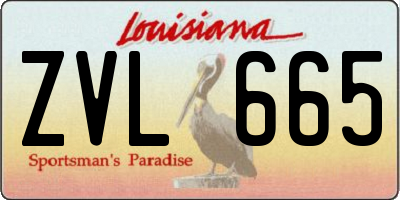 LA license plate ZVL665