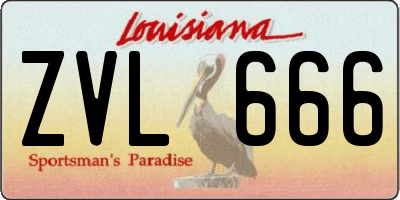 LA license plate ZVL666