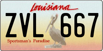 LA license plate ZVL667