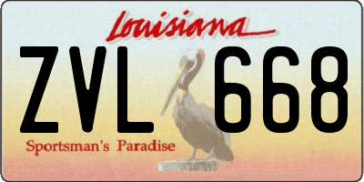 LA license plate ZVL668