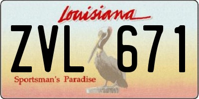 LA license plate ZVL671