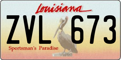 LA license plate ZVL673