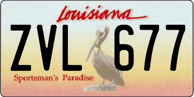 LA license plate ZVL677
