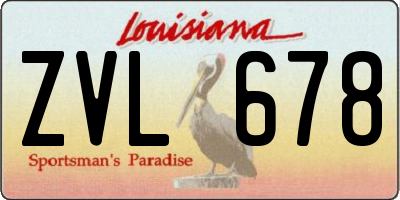 LA license plate ZVL678