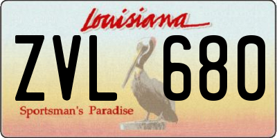 LA license plate ZVL680