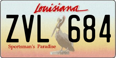 LA license plate ZVL684