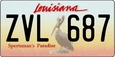 LA license plate ZVL687