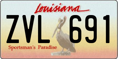 LA license plate ZVL691