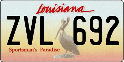 LA license plate ZVL692