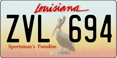 LA license plate ZVL694