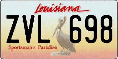 LA license plate ZVL698