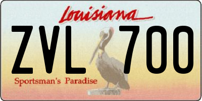 LA license plate ZVL700