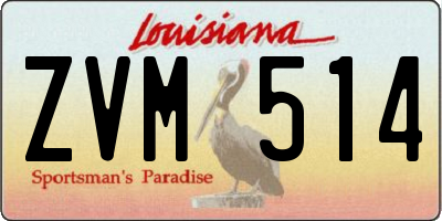 LA license plate ZVM514