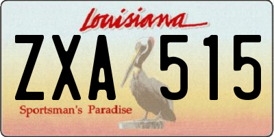 LA license plate ZXA515