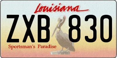 LA license plate ZXB830