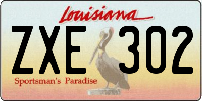 LA license plate ZXE302