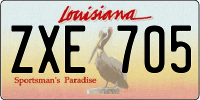 LA license plate ZXE705