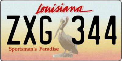 LA license plate ZXG344