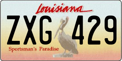 LA license plate ZXG429