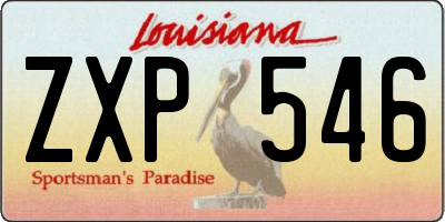LA license plate ZXP546