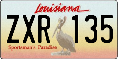 LA license plate ZXR135