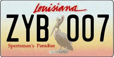 LA license plate ZYB007