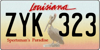 LA license plate ZYK323