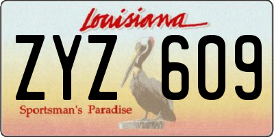 LA license plate ZYZ609