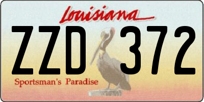 LA license plate ZZD372