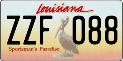 LA license plate ZZF088
