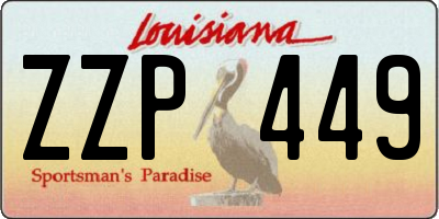 LA license plate ZZP449