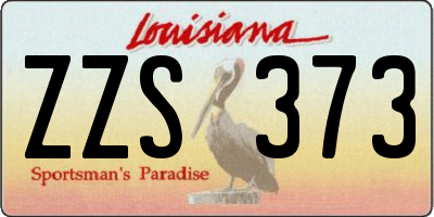 LA license plate ZZS373