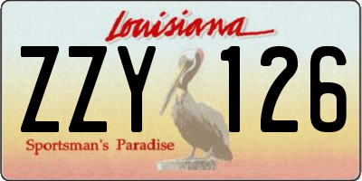 LA license plate ZZY126
