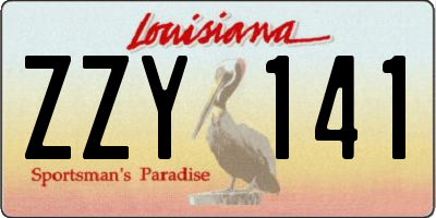 LA license plate ZZY141