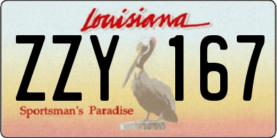 LA license plate ZZY167