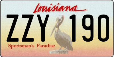 LA license plate ZZY190