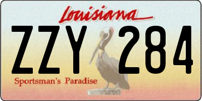 LA license plate ZZY284