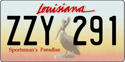 LA license plate ZZY291
