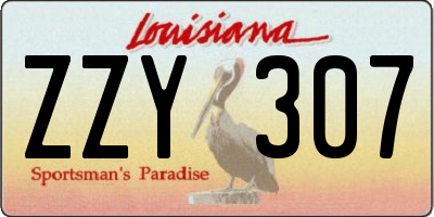 LA license plate ZZY307