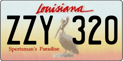 LA license plate ZZY320