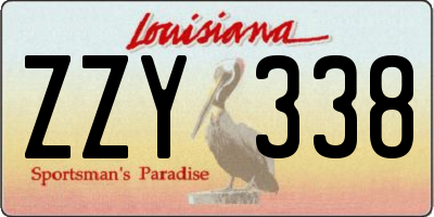 LA license plate ZZY338