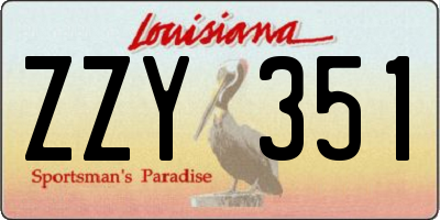 LA license plate ZZY351