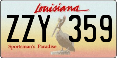 LA license plate ZZY359